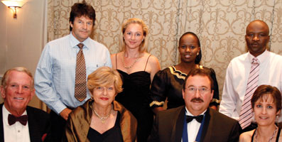 Front Left to right: Brett and Pam Jones, Francois (chairman of the Board of Governors of SAIS) and Lynne Marais, Back: Graham Butcher, Barbara Strydom, Portial Felane and partner